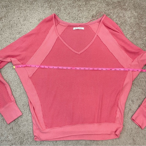 Free People Santa Clara Thermal Slouchy Top in Prairie Rose Size Large, OB967840 - Picture 14 of 16
